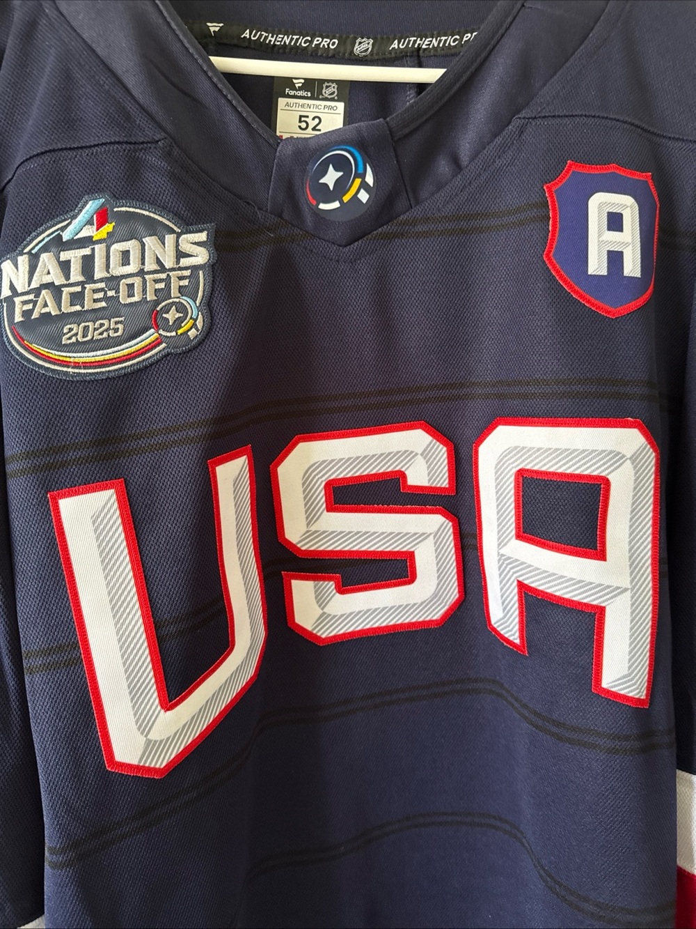 Men’s Fanatics Matthew Tkachuk #19 Team USA 4 Nations Face-Off Jersey Sz 52 RARE - Picture 2 of 7